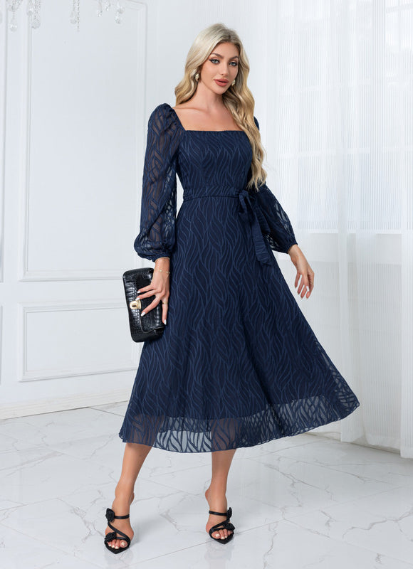 Robe Midi Rose À Motifs - gallery 5