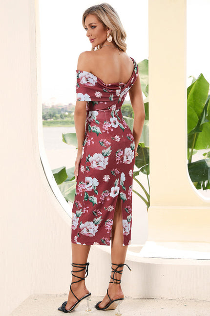 Robe Midi Bordeaux Florale - gallery 5