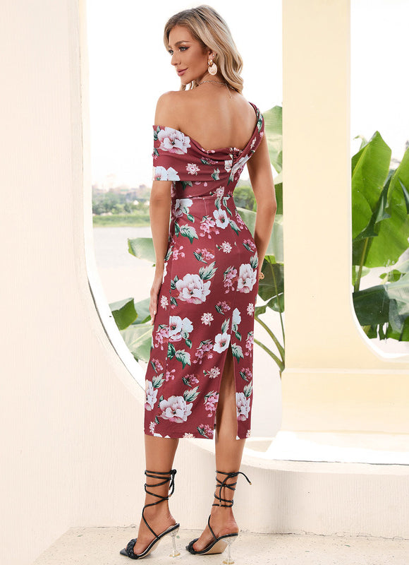 Robe Midi Bordeaux Florale - gallery 5