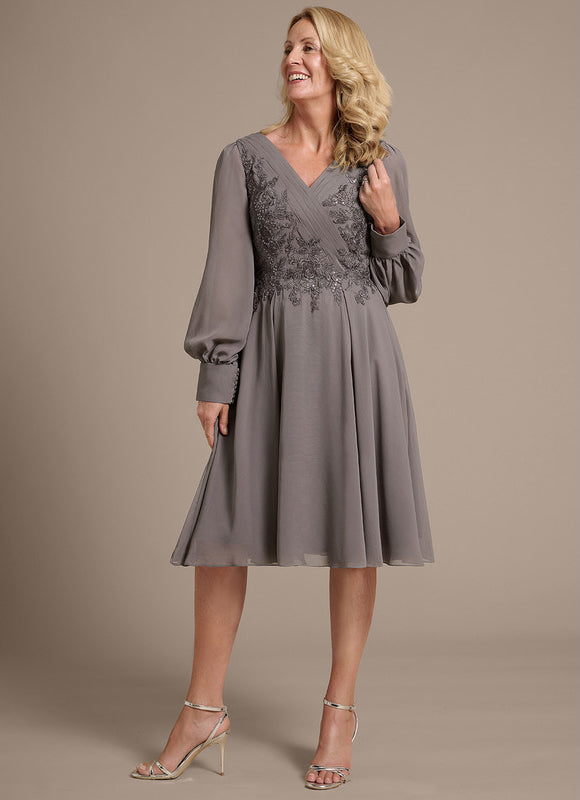 Midi Robe Fluide Habillée Pour Mariage - gallery 3