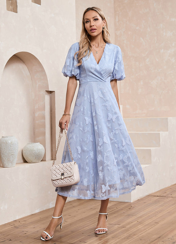 Robe Midi Évasée En Crochet
