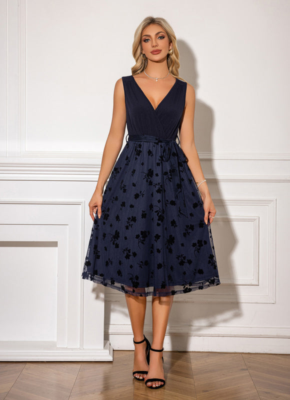 Robe Midi Vaporeuse Marine - gallery 2