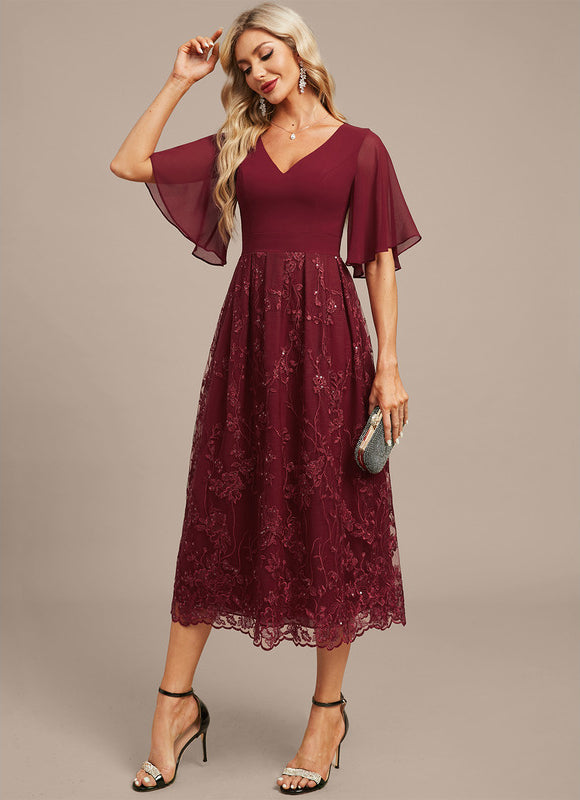 Robe Midi Émeraude Brodée - gallery 5
