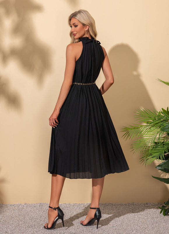 Robe Midi Plissée Noire - gallery 3