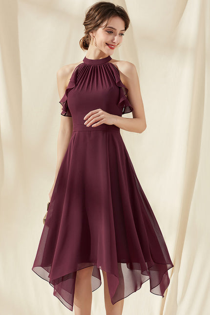 Robe Midi Flottante Bordeaux - gallery 4