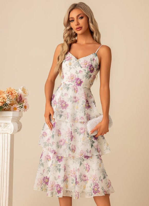 Robe Midi Cascade Florale