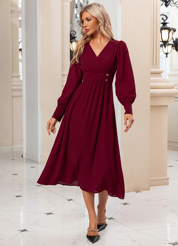 Robe Midi Manches Bouffantes - gallery 4