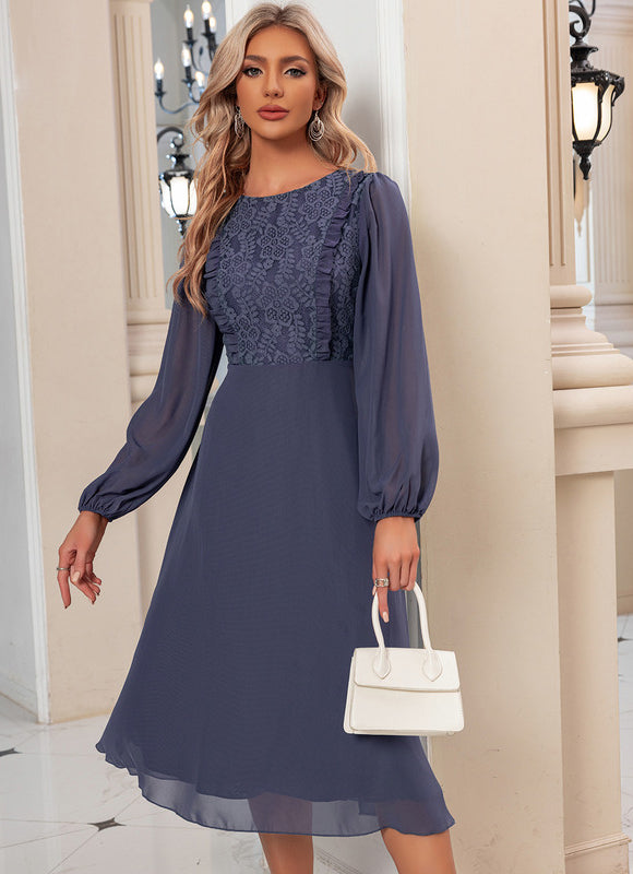 Robe Midi Bordeaux Aérienne - gallery 1