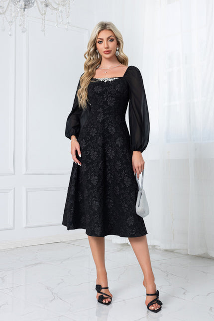 Robe Midi Col Carré - gallery 3