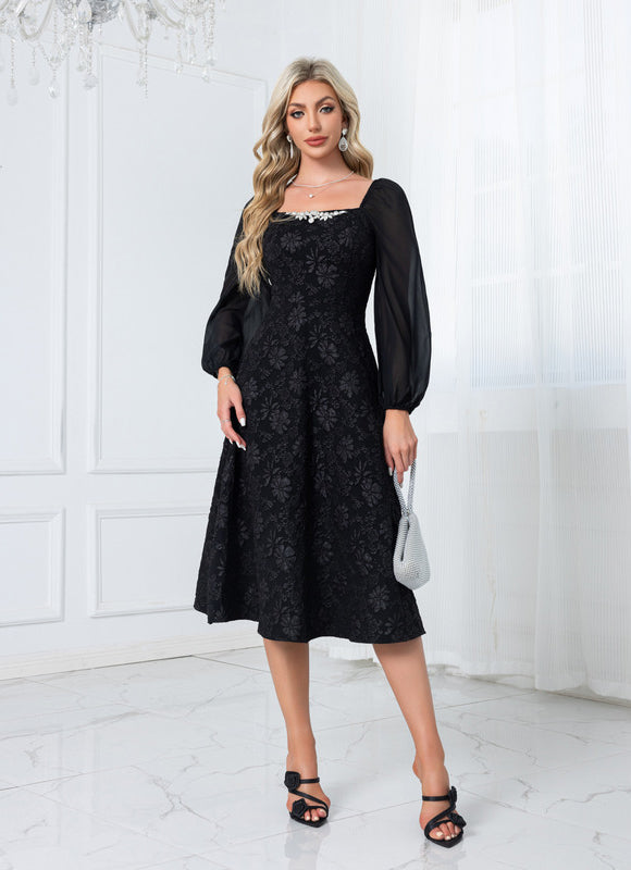 Robe Midi Col Carré - gallery 3