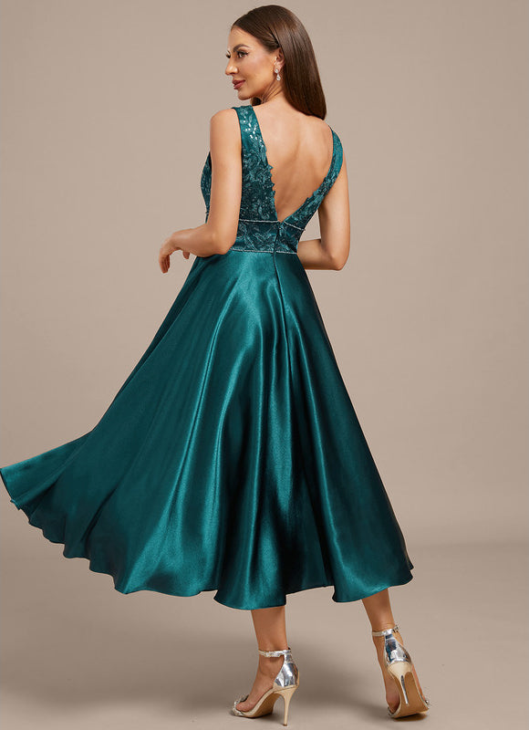 Robe Midi Soirée Satinée - gallery 6