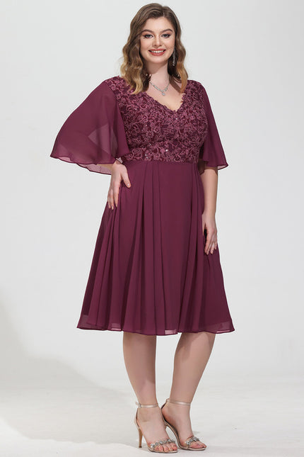 Robe Midi Bordeau Flottante - gallery 7