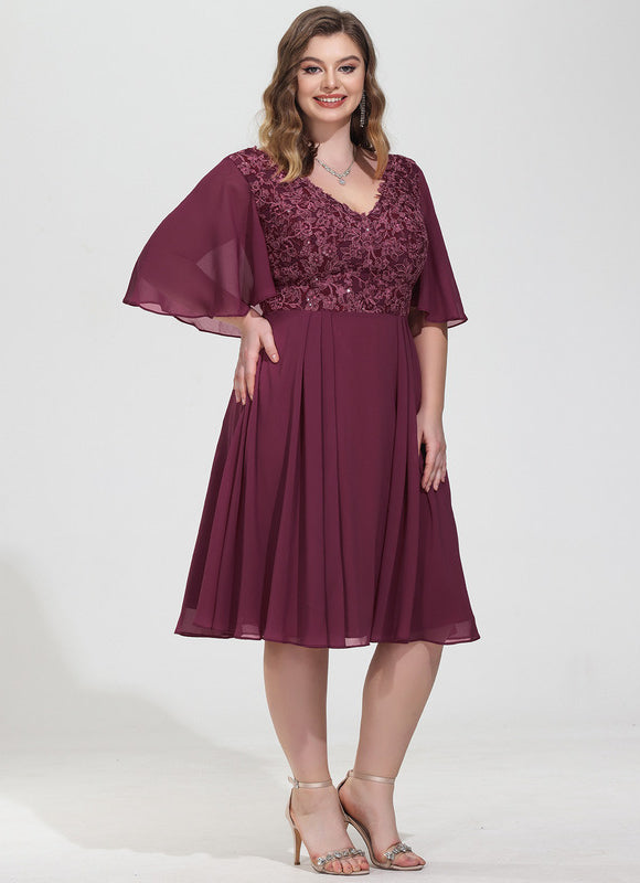 Robe Midi Bordeau Flottante - gallery 7