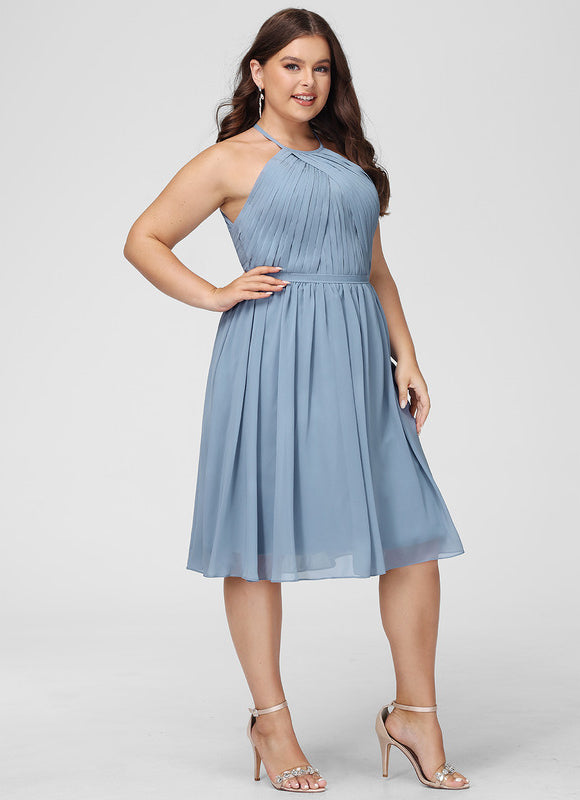 Robe Midi Mousseline Bleu - gallery 7