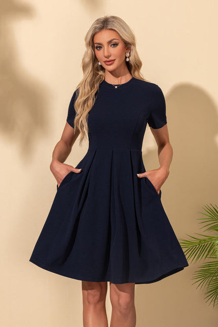 Robe Midi Trapèze Marine