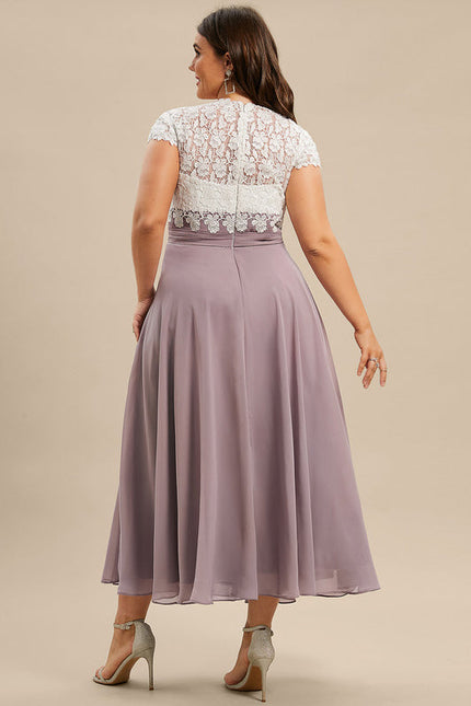 Robe Midi Violet Élégante - gallery 6