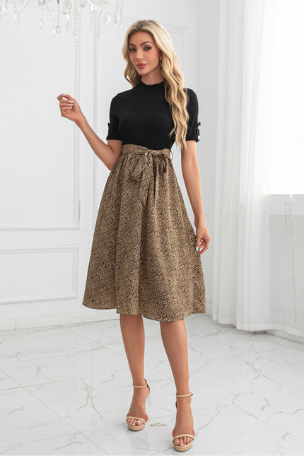 Robe Midi Évasée Imprimée Léopard - gallery 4