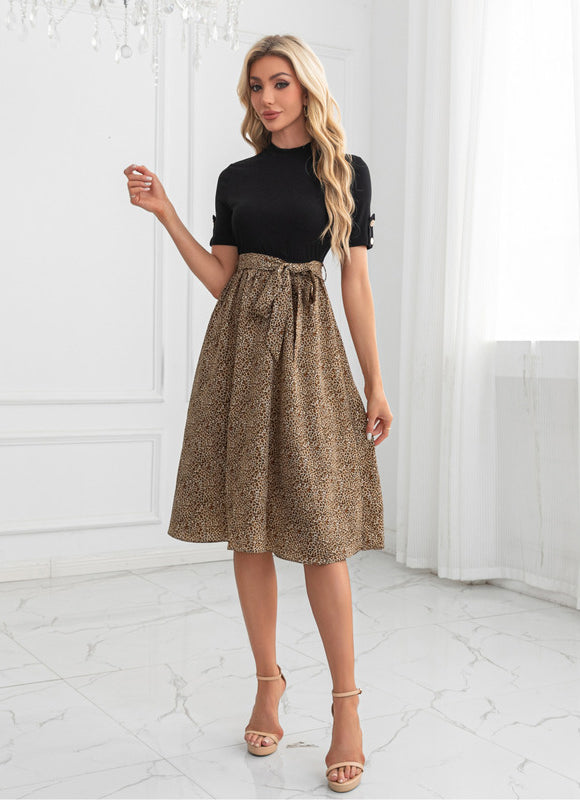 Robe Midi Évasée Imprimée Léopard - gallery 4