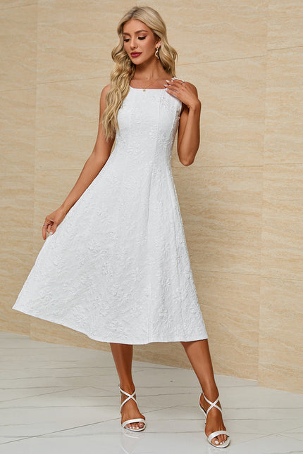 Robe Midi Jacquard Blanche - gallery 1