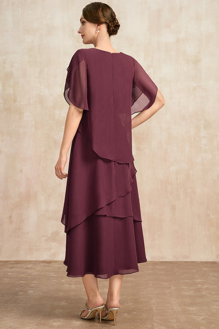 Robe Midi Cascade Bordeaux - gallery 2