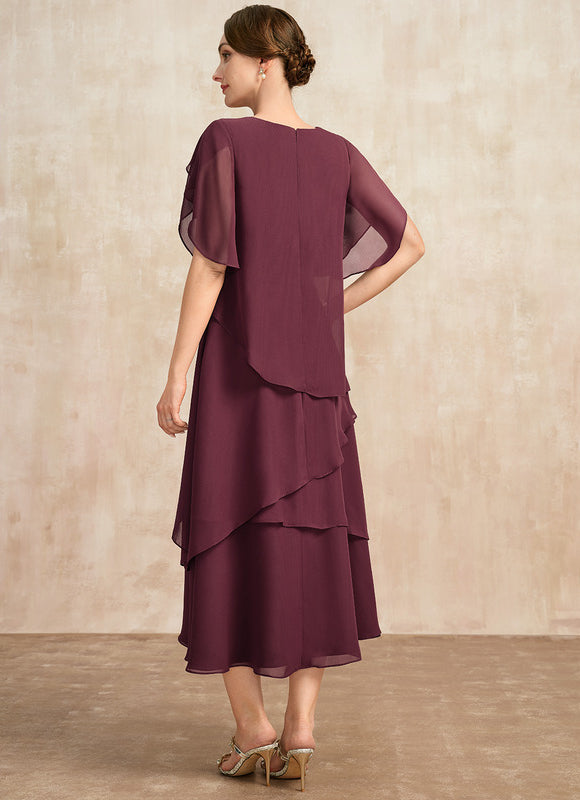 Robe Midi Cascade Bordeaux - gallery 2