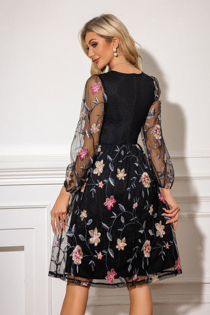 Robe Midi Évasée Fleurie - gallery 1