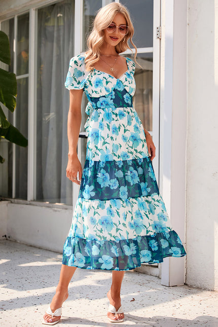 Robe Midi Fleurie Aquatique - gallery 2