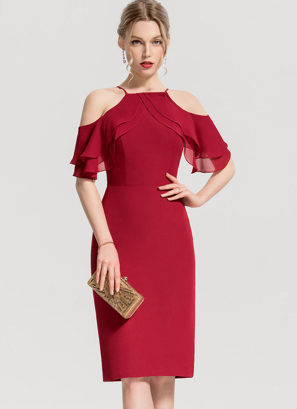 Robe Midi Froncée Bordeaux - gallery 3
