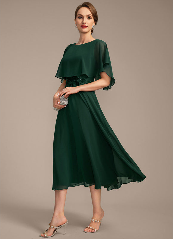 Robe Midi Émeraude Flottante - gallery 3