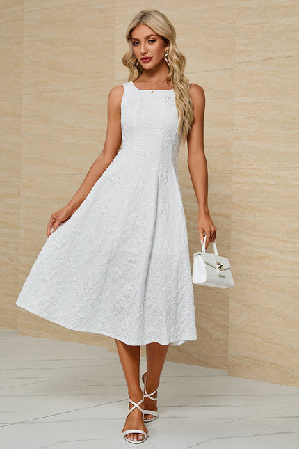 Robe Midi Jacquard Blanche - gallery 2