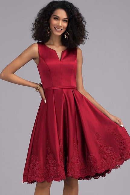 Robe Midi Bordeaux Élégante - gallery 7