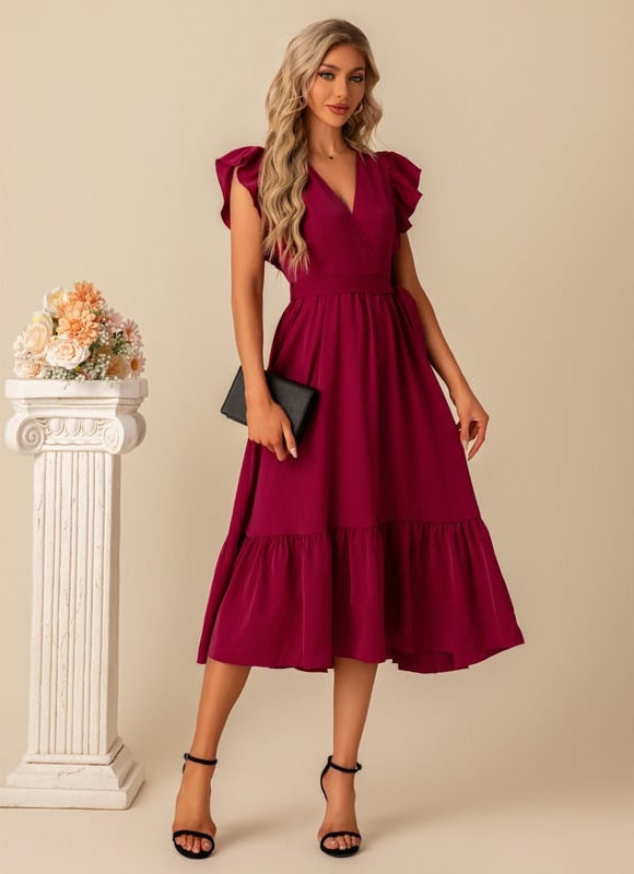 Robe Midi Manches Bouffantes - gallery 5