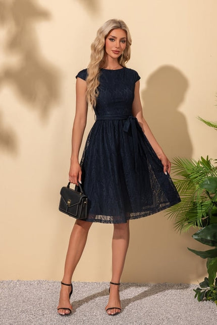 Robe Midi Dentelle Navy - gallery 4