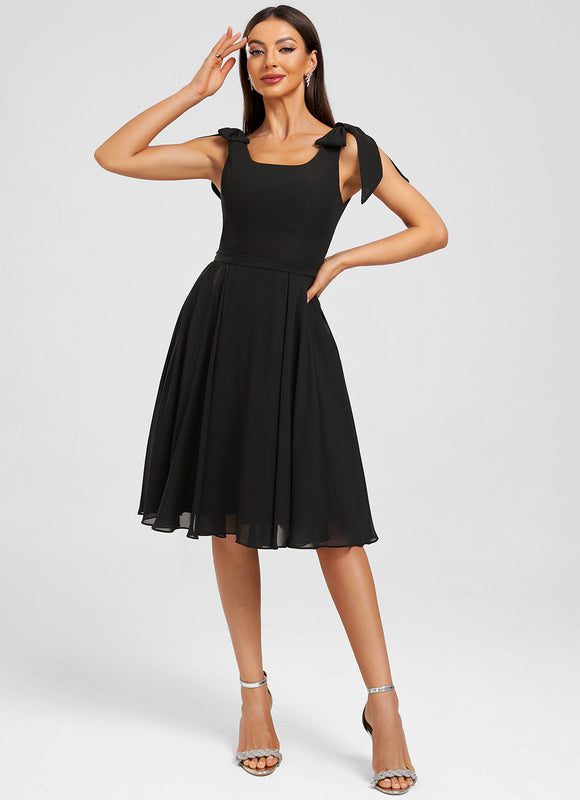 Robe Midi Noir Fluide