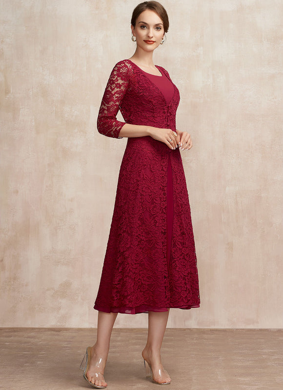 Robe Midi Aérienne Bordeaux - gallery 3