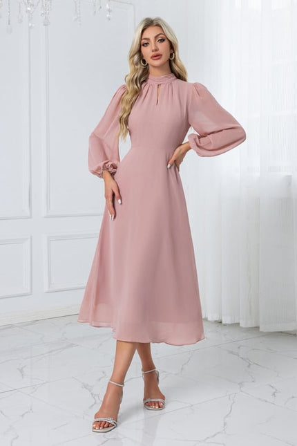 Robe Midi Fluide Rose Pâle - gallery 6