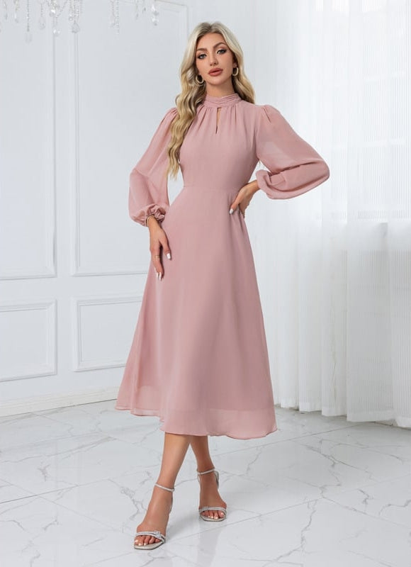 Robe Midi Fluide Rose Pâle - gallery 6