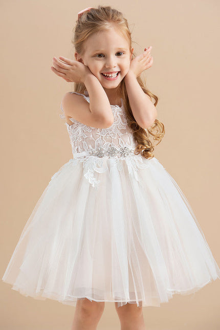 Robe Midi Enfant Dentelle Blanche - gallery 9