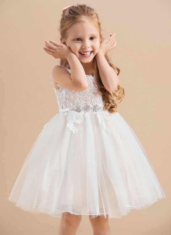 Robe Midi Enfant Dentelle Blanche - gallery 9