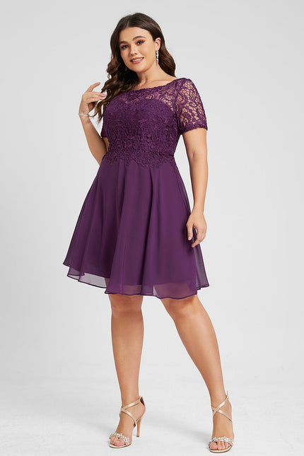 Robe Midi Dentelle Aubergine - gallery 9