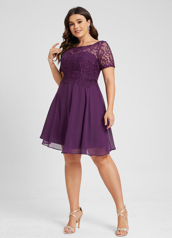 Robe Midi Dentelle Aubergine - gallery 9
