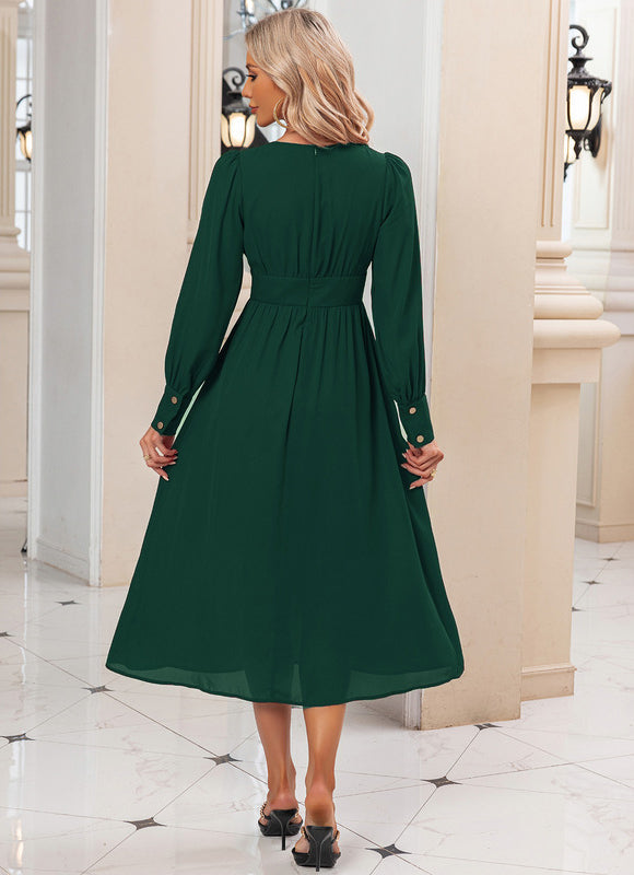 Robe Midi Manches Bouffantes - gallery 7