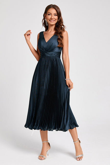 Robe Midi Satinée Plissée - gallery 2