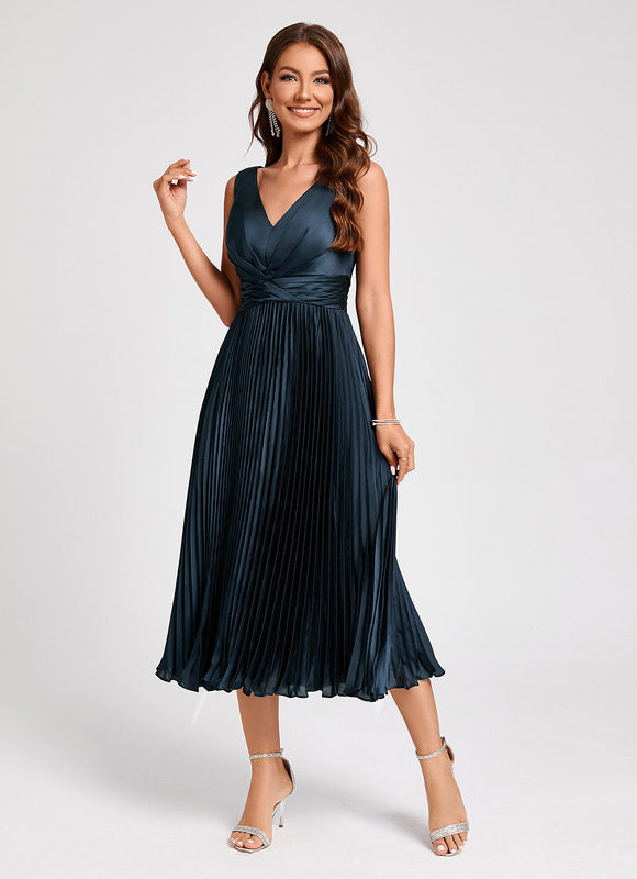 Robe Midi Satinée Plissée - gallery 2