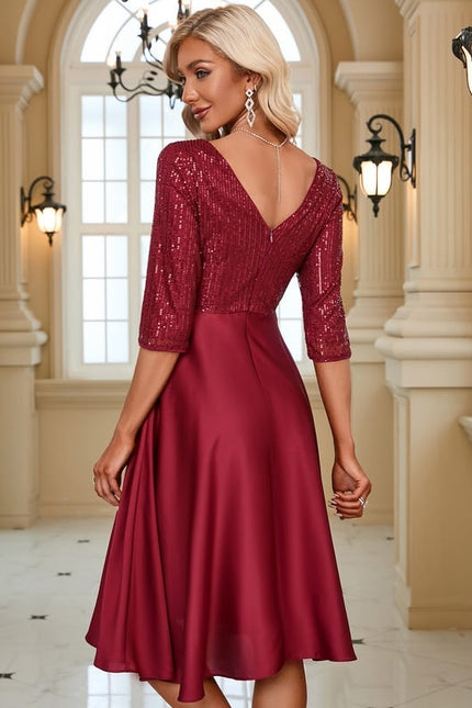 Robe Midi Éclat Rubis Satiné - gallery 6