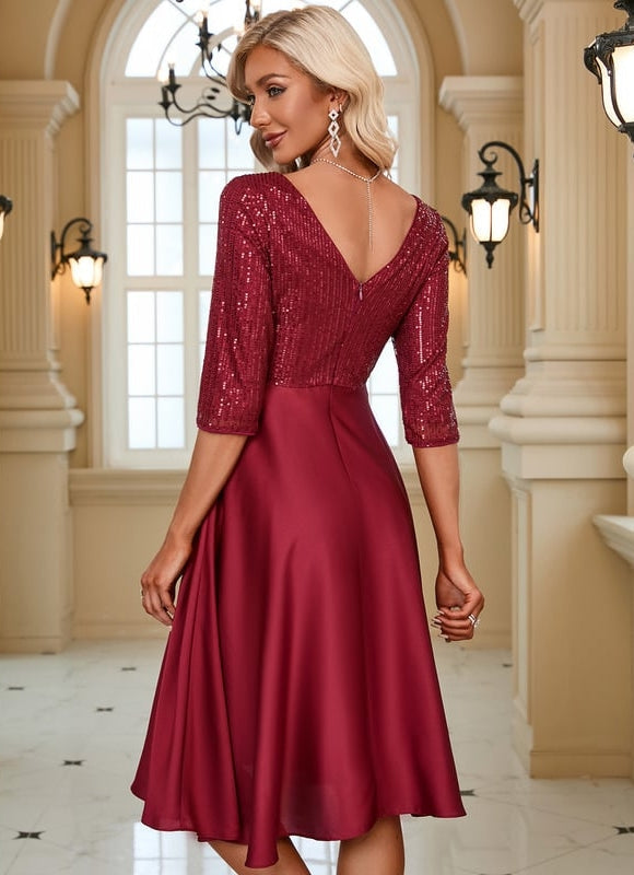 Robe Midi Éclat Rubis Satiné - gallery 6