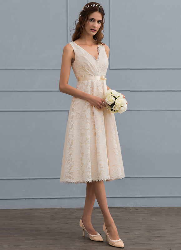 Robe Midi Dentelle Ivoire - gallery 1