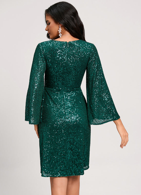 Robe Midi Émeraude Pailletée - gallery 3