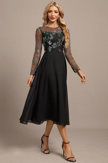 Robe Midi Éclat Sombre - gallery 4