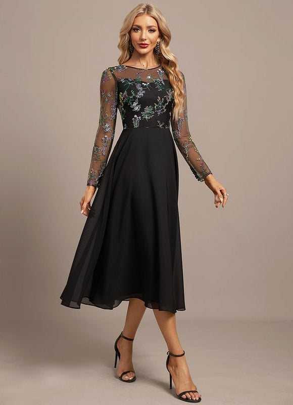 Robe Midi Éclat Sombre - gallery 4